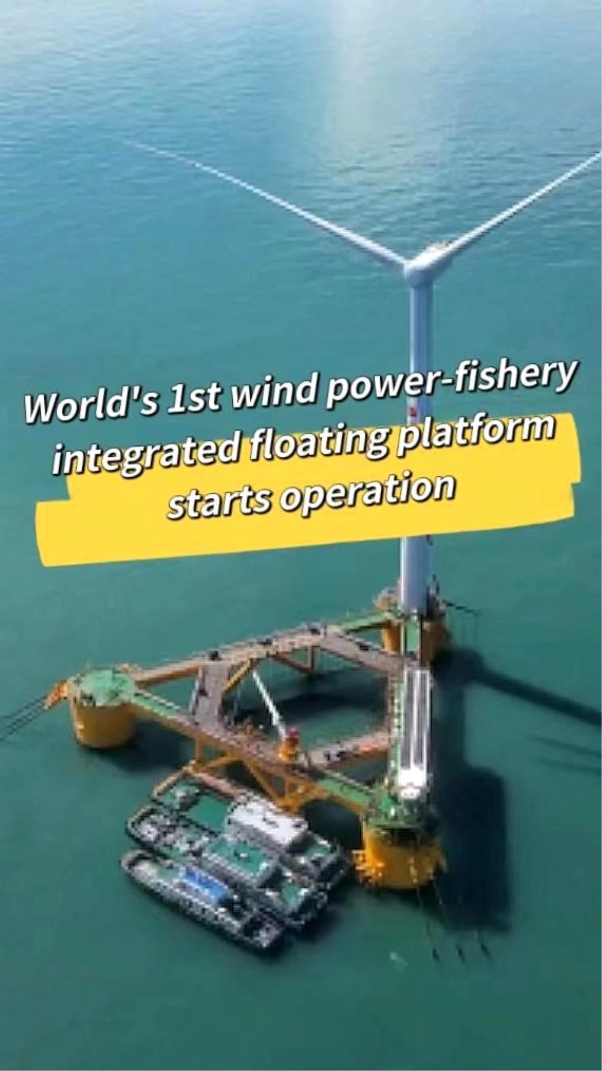 Dünyanın ilk rüzgar enerjisi-balıkçılık entegre yüzer platformu faaliyete geçti